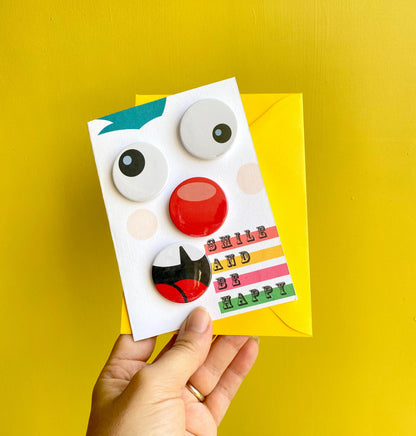 Birthday Badge Card- Smile Badges, Birthday, Cards, Pleb 44ideas.co.uk