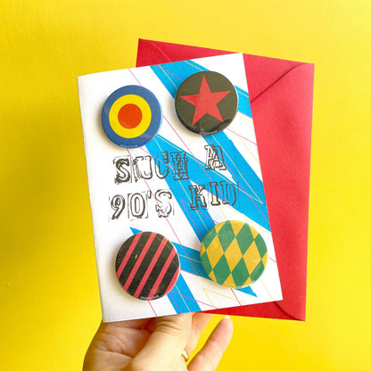 Birthday Badge Card- 90's kid Badges, Birthday, Cards, Pleb 44ideas.co.uk